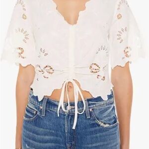 MOTHER The Social Butterfly Top White in Small